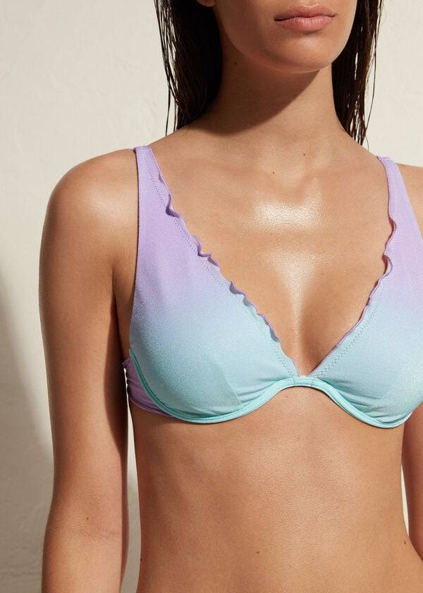 bikini push up madrid de calzedonia para mujer color morado