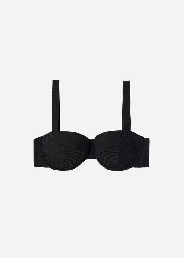 calzedonia push-up bandeau parigi - bikini para mujer color negro