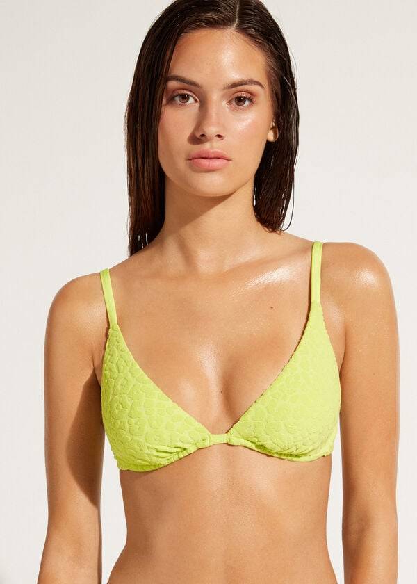 bikini bangkok con relleno extraíble y realce para mujer color verde de calzedonia