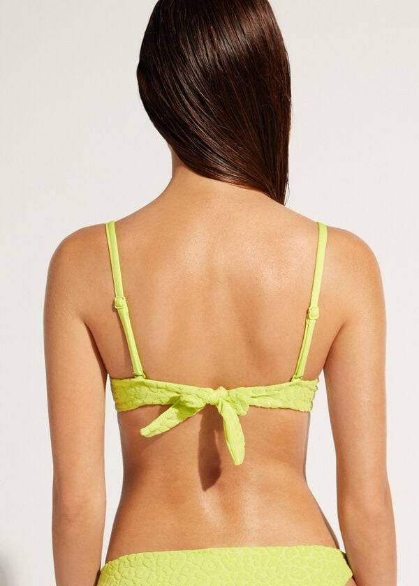 bikini bangkok con relleno extraíble y realce para mujer color verde de calzedonia