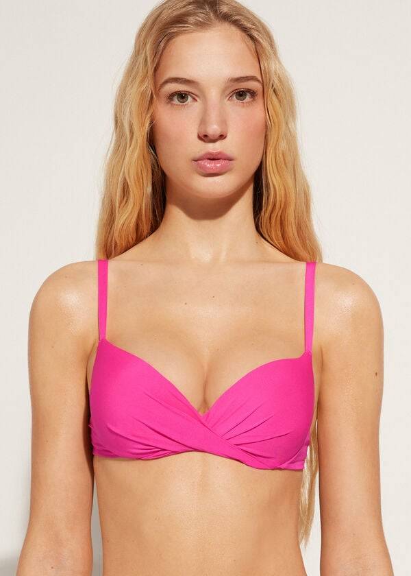 bikini de mujer calzedonia soft graduated super stuffed push-up indonesia eco rosa