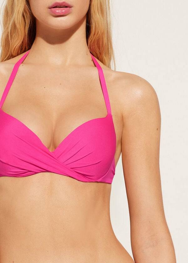 bikini de mujer calzedonia soft graduated super stuffed push-up indonesia eco rosa