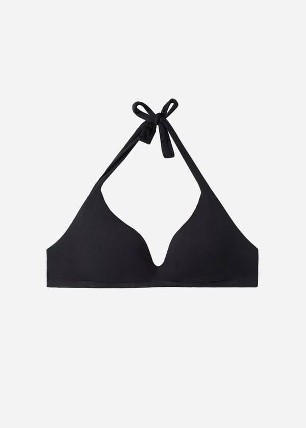 bikini triangular con relleno suave de calzedonia para mujer color negro