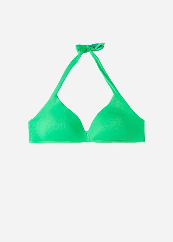 bikini triangular con relleno suave de calzedonia verde para mujer de indonesia