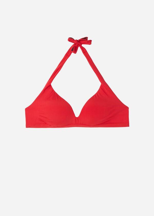 bikini triangular indonesia con relleno suave de calzedonia para mujer color rojo