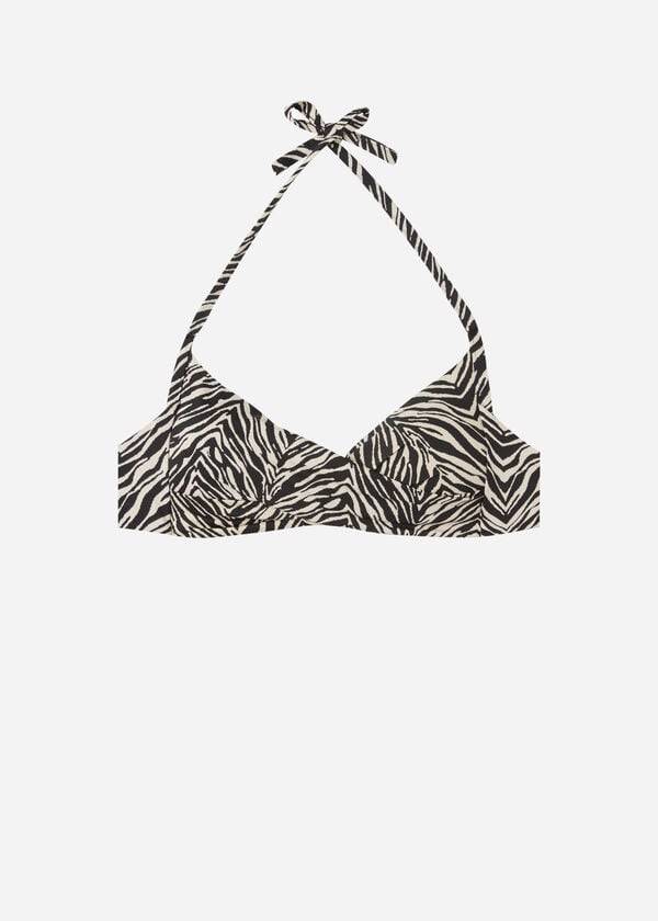 bikini triangular nairobi con relleno suave de calzedonia para mujer color negro