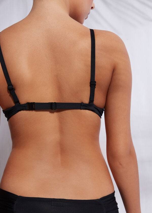 bikini de mujer calzedonia con relleno push up ecológico indonesia color negro