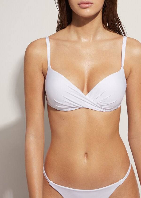 calzedonia super stuffed push up indonesia eco cobey - bikini para mujer color blanco