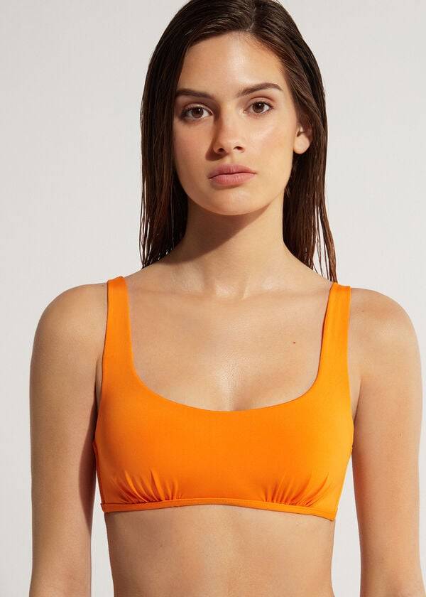 tops de bikini ecológicos indonesia estilo tanque calzedonia naranja para mujer