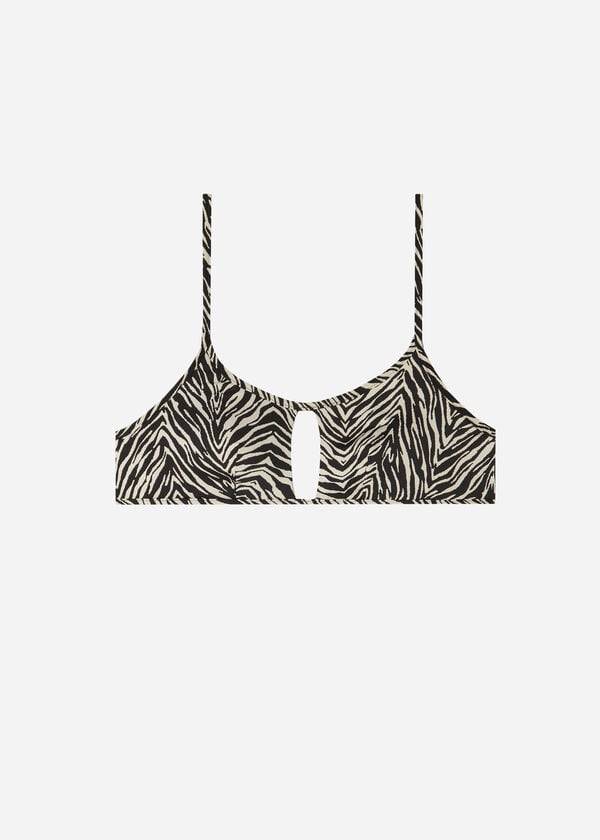 bikini negro estilo cebra nairobi de calzedonia para mujer
