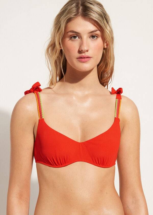 bikini estilo berlino de calzedonia para mujer color rojo