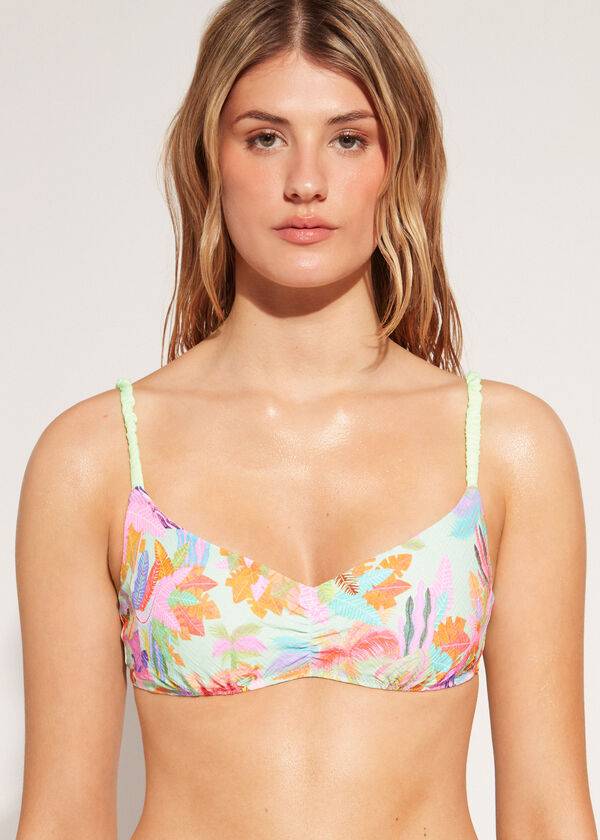 bikini estilo tanque tahiti de calzedonia para mujer color verde