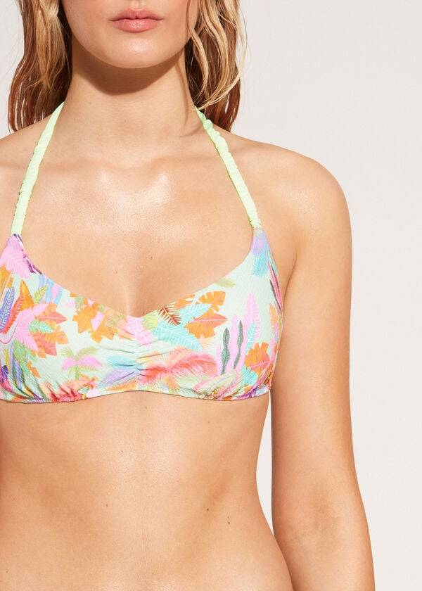 bikini estilo tanque tahiti de calzedonia para mujer color verde