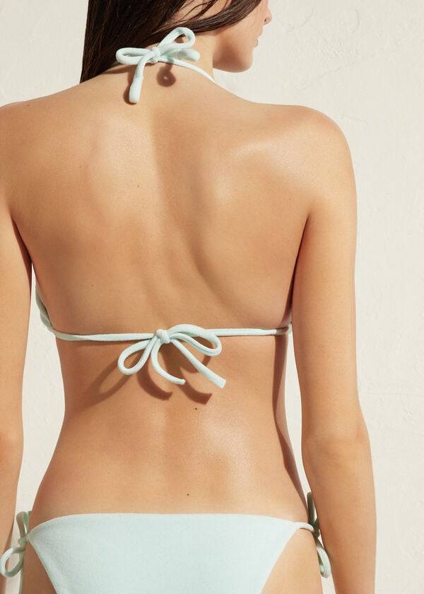 bikini triangular beverly hills eco de calzedonia para mujer color azul