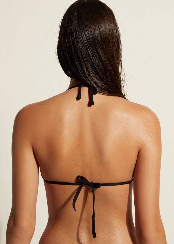 bikini triangular casablanca de calzedonia para mujer color negro