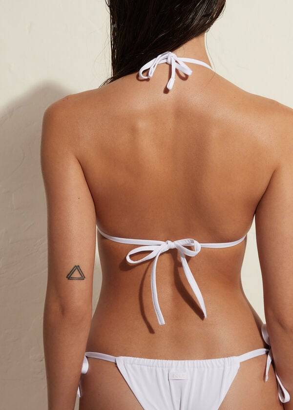 parte de arriba de bikini para mujer calzedonia triangle string indonesia eco rosa blanco