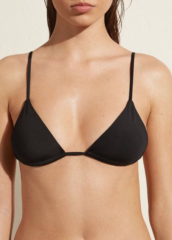 parte de arriba de bikini para mujer calzedonia triangle string indonesia eco rosa negro