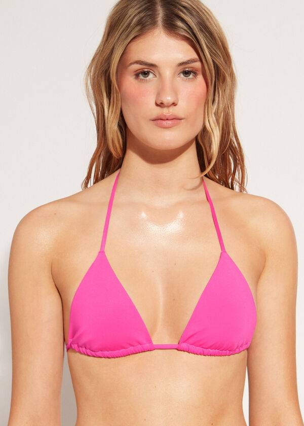 parte de arriba de bikini calzedonia triangle string indonesia eco rosa rosa para mujer
