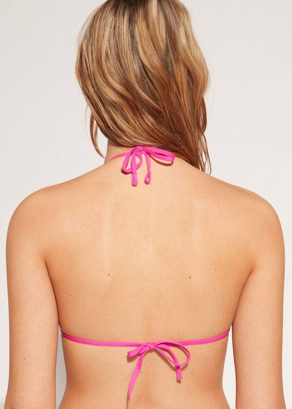 parte de arriba de bikini calzedonia triangle string indonesia eco rosa rosa para mujer