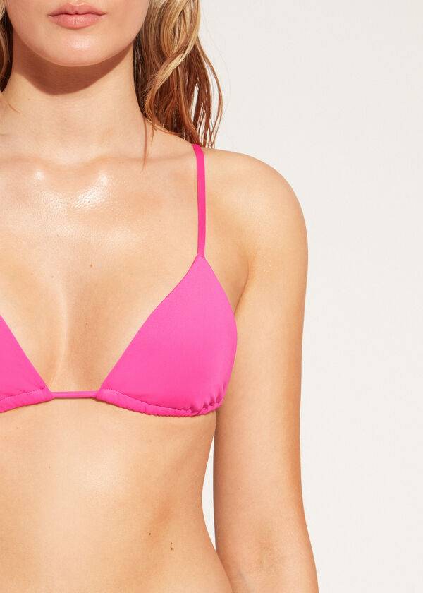 parte de arriba de bikini calzedonia triangle string indonesia eco rosa rosa para mujer