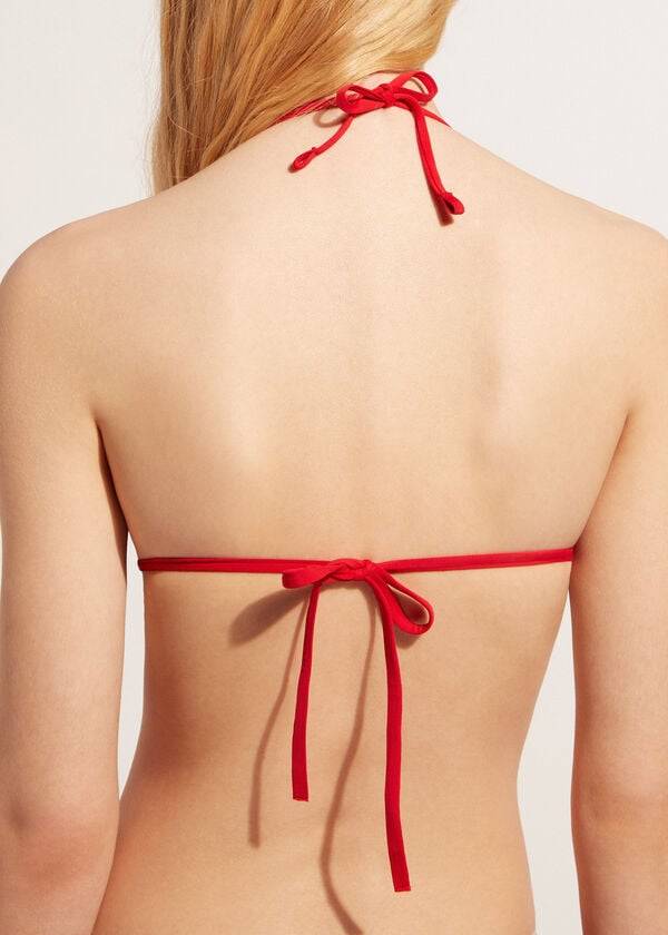 partes de arriba de bikini para mujer calzedonia triangle string indonesia eco rosa rojo