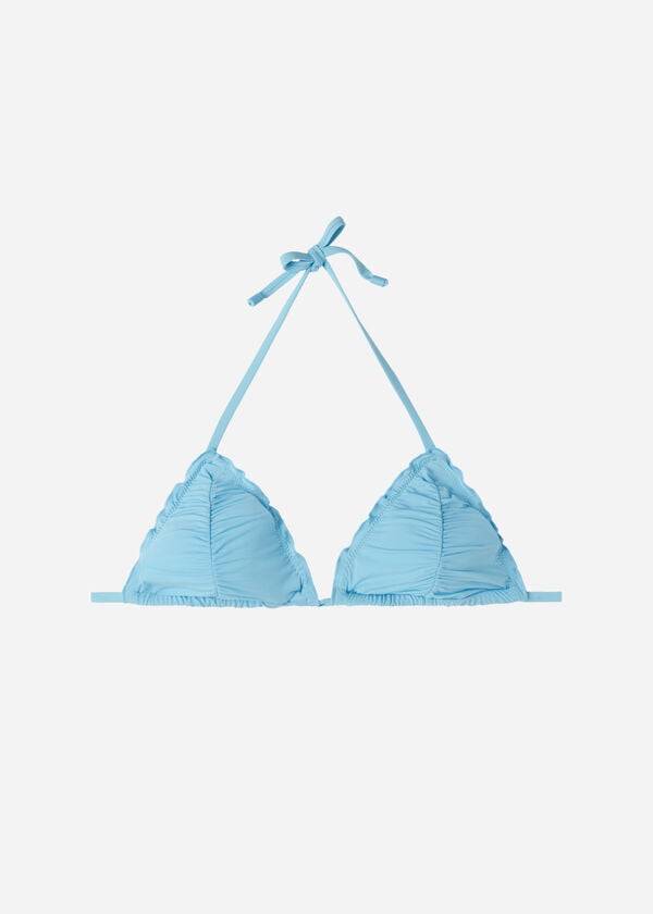 bikini de triángulo con tiras islamorada de calzedonia para mujer color azul