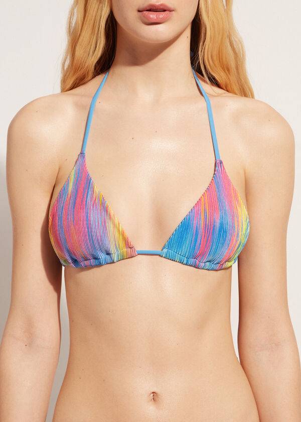 top de bikini calzedonia triangle string maiorca para mujer multicolor