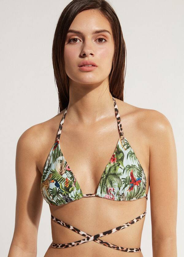 bikini ecológico nairobi de triángulo de calzedonia para mujer color verde