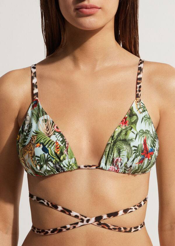 bikini ecológico nairobi de triángulo de calzedonia para mujer color verde