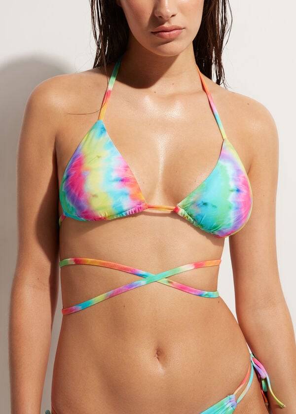 bikini triangular orlando de calzedonia para mujer multicolor