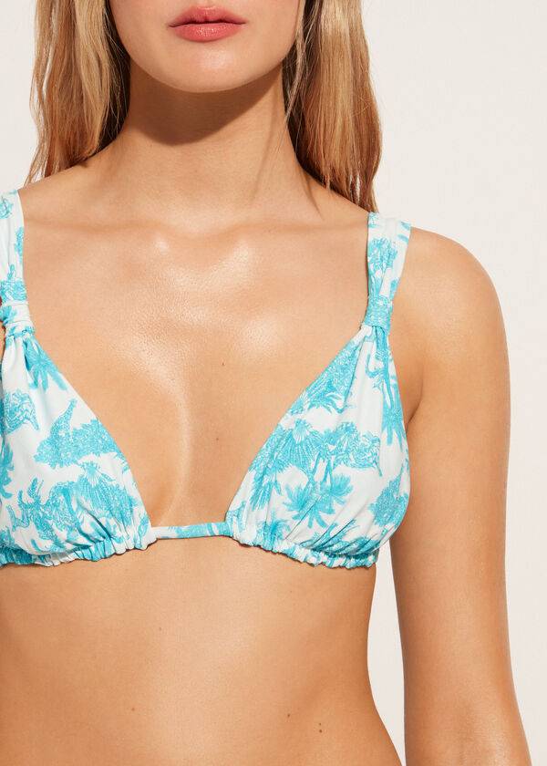 bikini triangular sorrento de calzedonia para mujer color azul