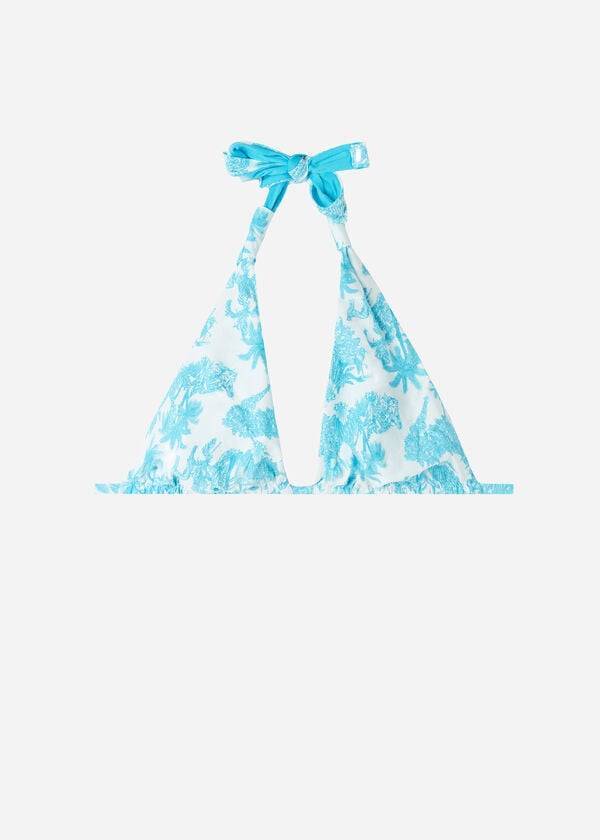 bikini triangular sorrento de calzedonia para mujer color azul