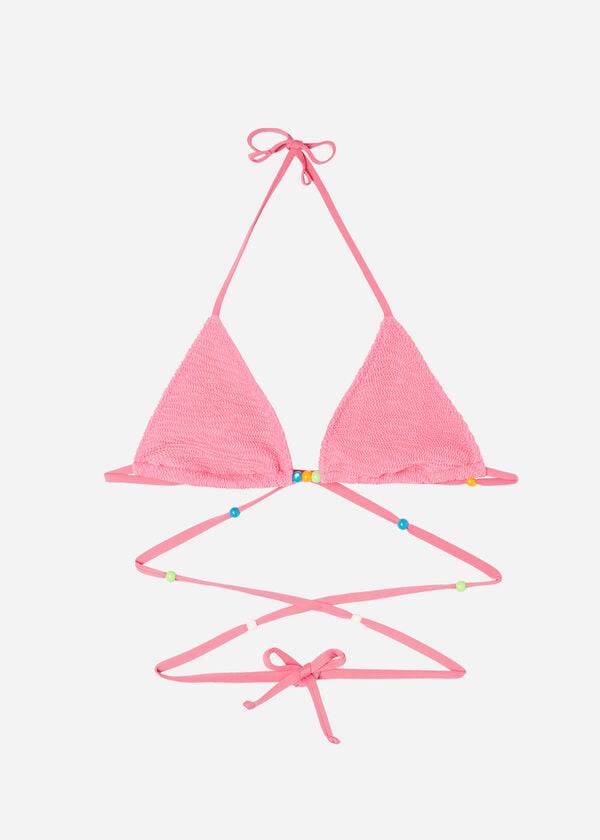 bikini triangular con lazo en la cintura de calzedonia para mujer color rosa san diego