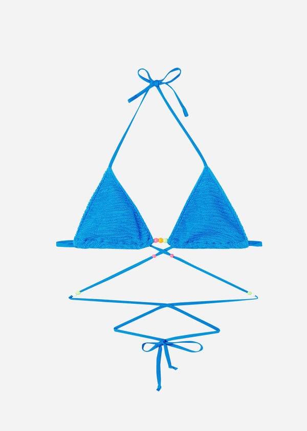 bikini de triángulo con lazo san diego de calzedonia para mujer color azul