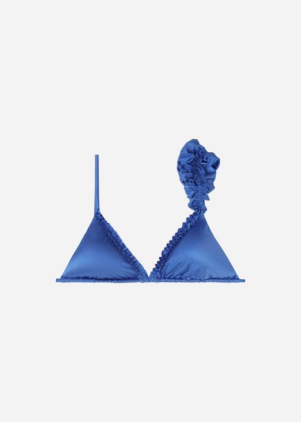bikini triangular con tiras vienna de calzedonia para mujer color azul