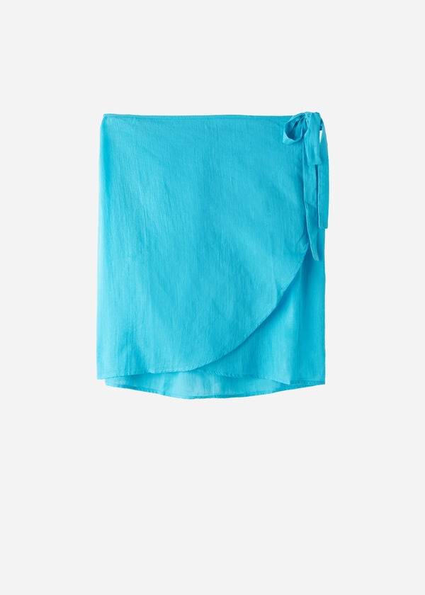 pareo corto calzedonia para mujer color turquesa y verde