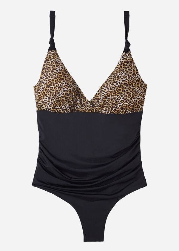 traje de baño de una pieza calzedonia malindi para mujer color negro