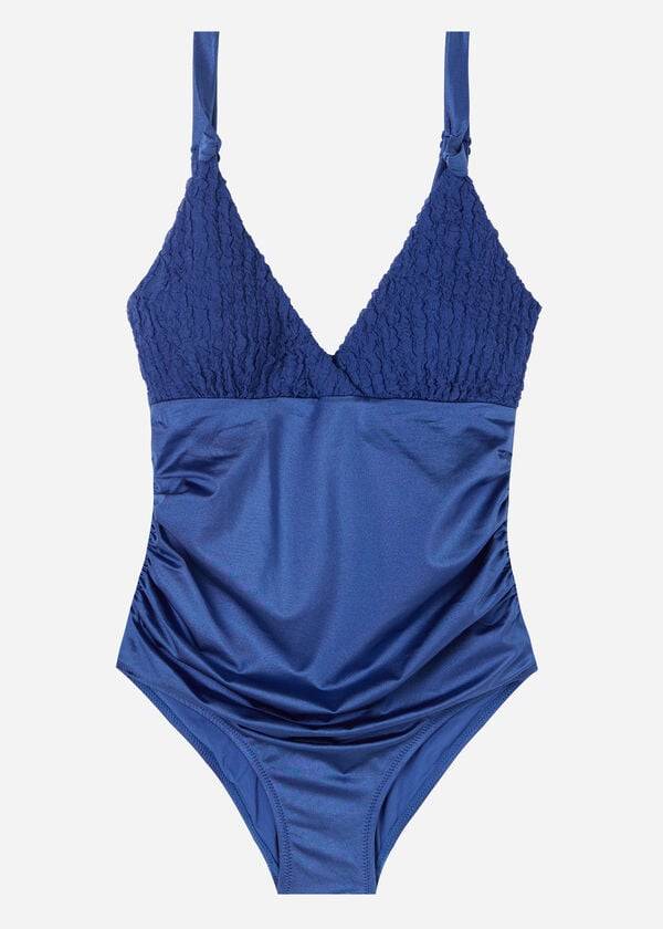 trajes de baño de una pieza marrakech de calzedonia para mujer color azul marino