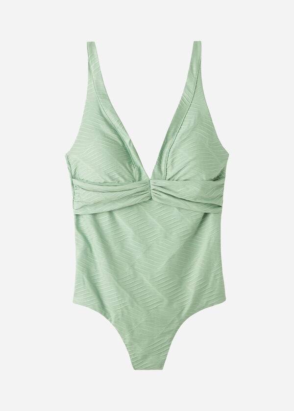trajes de baño de una pieza genova con relleno de calzedonia para mujer color verde
