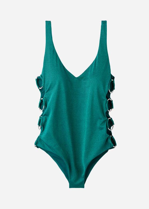 trajes de baño de una pieza hollywood acolchados de calzedonia verdes para mujer
