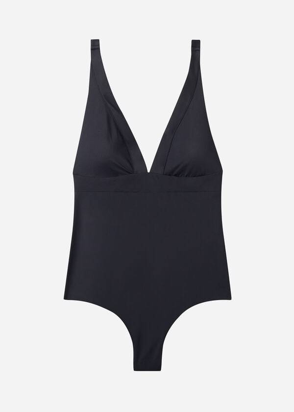 trajes de baño de una pieza paola con relleno de calzedonia para mujer color negro