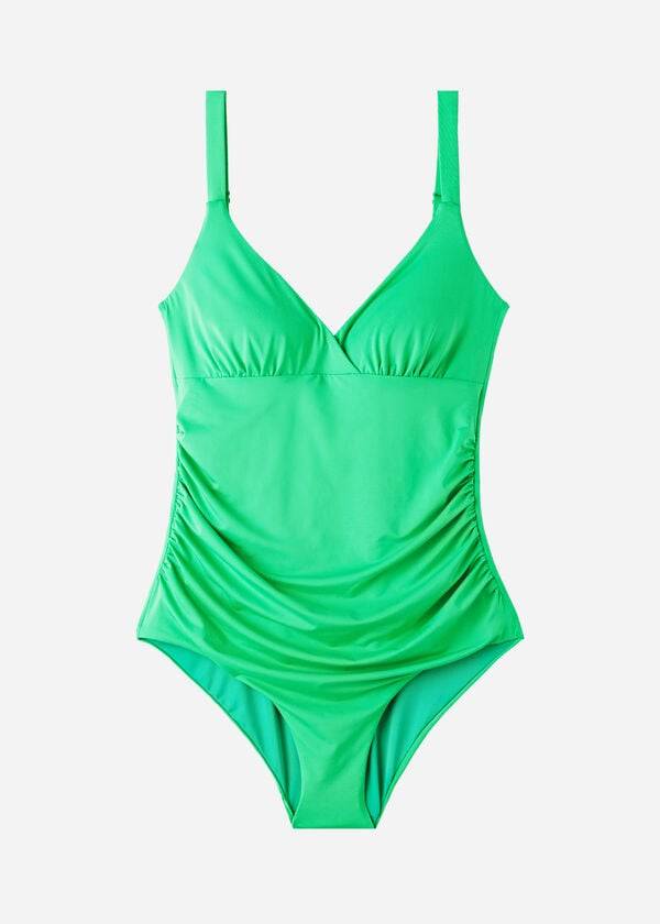 trajes de baño ecológicos de indonesia de una pieza con relleno y efecto moldeador de calzedonia para mujer